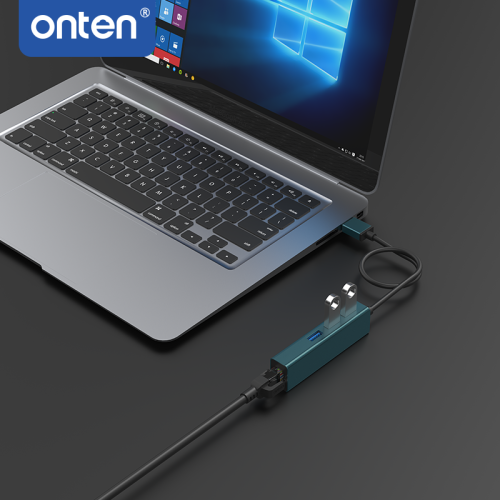 ONTEN 4 IN 1 USB 3.0 TO 3-Ports USB 3.0 Hub With Gigabit Ethernet Adapter