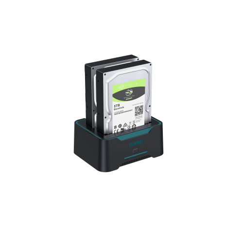 Onten Dual Bay External Hard Drive Docking Station for 2.5/3.5 inch HDD/SSD MAX 2x16TB