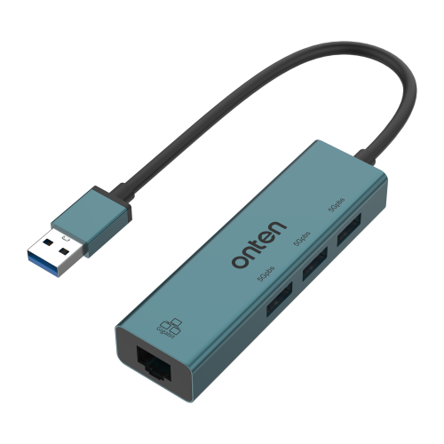 ONTEN 4 IN 1 USB 3.0 TO 3-Ports USB 3.0 Hub With Gigabit Ethernet Adapter
