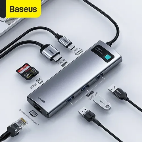 Baseus Metal Gleam Series 8-in-1 Multifunctional Type-C HUB