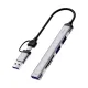 Wiwu Zolo 5 in 1 USB Type-A & Type-C Male to Tri USB, SD & TF Female Space Gray Converter