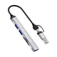 Wiwu Zolo 5 in 1 USB Type-A & Type-C Male to Tri USB, SD & TF Female Space Gray Converter