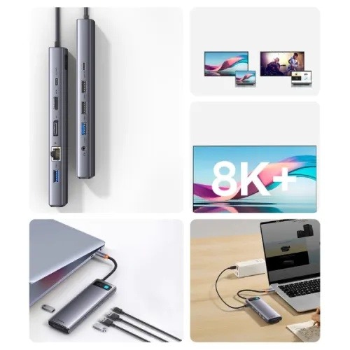 Baseus Metal Gleam Series 8-in-1 Type-C HUB Adapter