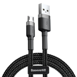 Baseus Cafule Cable Durable Nylon Braided Wire micro USB QC3.0 2.4A 1M black-grey CAMKLF-BG1