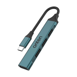 Onten OTN-9701D USB-C Male to Quad USB Female Crystal Teal Hub