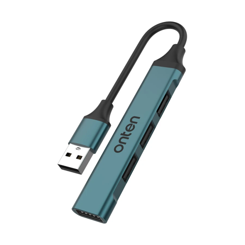 Onten OTN-5701D USB Male to Quad USB Female Crystal Teal Hub