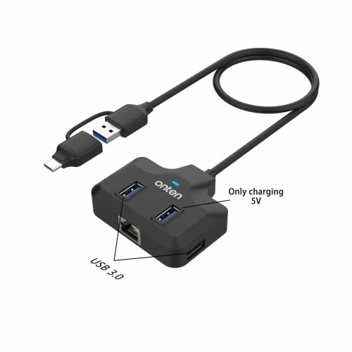 Onten OTN-UCA5311 USB 3.1 Gen1 5G Hub with Ethernet Card