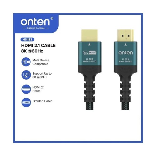 Onten OTN-HD183 HDMI 2.1 Male to Male 5 Meter 8K Cable Black